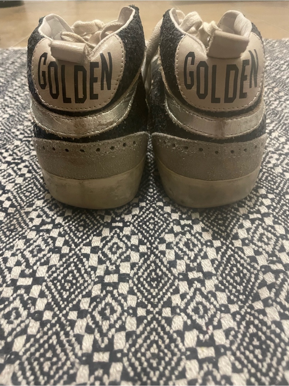 Golden Goose High-Top Sneakers in Black and Cream - Picture 7 of 10